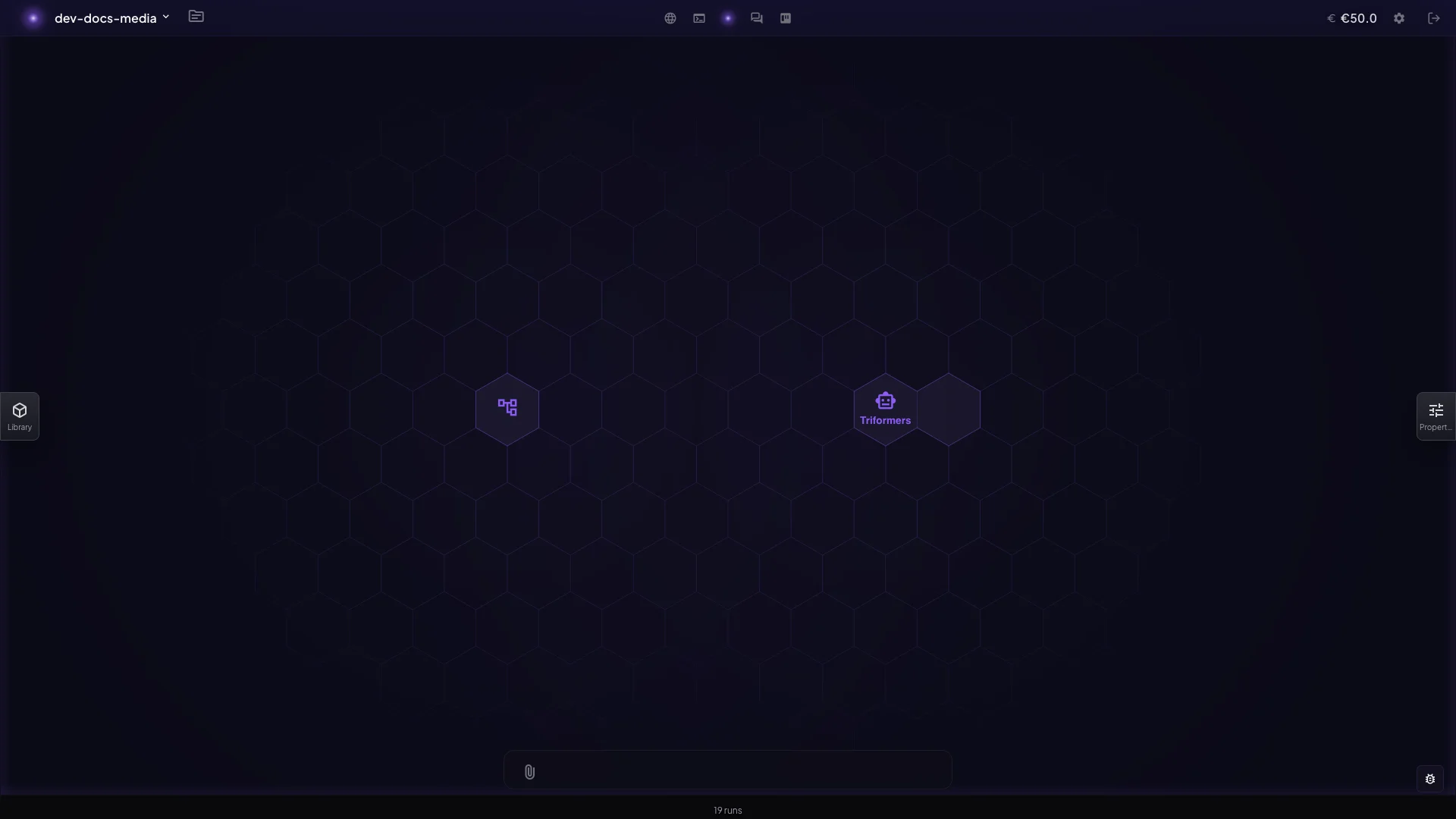Logged-in Triform workspace overview for the docs-media demo circle.